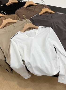 T恤圆领短袖时尚新款秋季休闲风女生圆领短款上衣 I#28