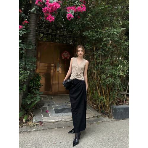 夏季新款韩版时尚气质V领高级感无袖针织背心女上衣nnassa