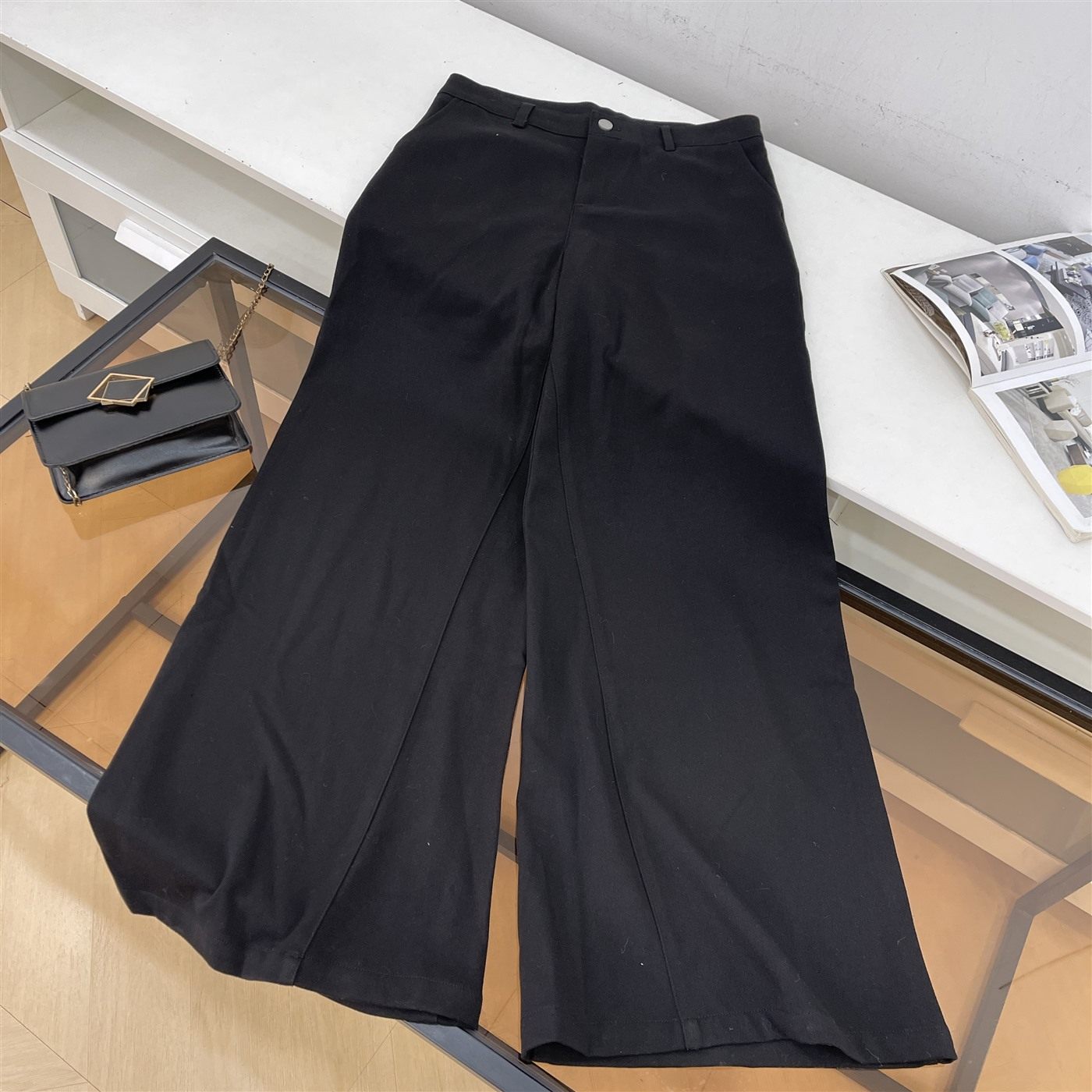 【彤】休闲裤女2025秋冬新款高腰修身百搭微喇长裤K#30