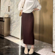 恩佳专享 气质显瘦A字长裙 时尚 新款 垂感高腰半身裙女秋季