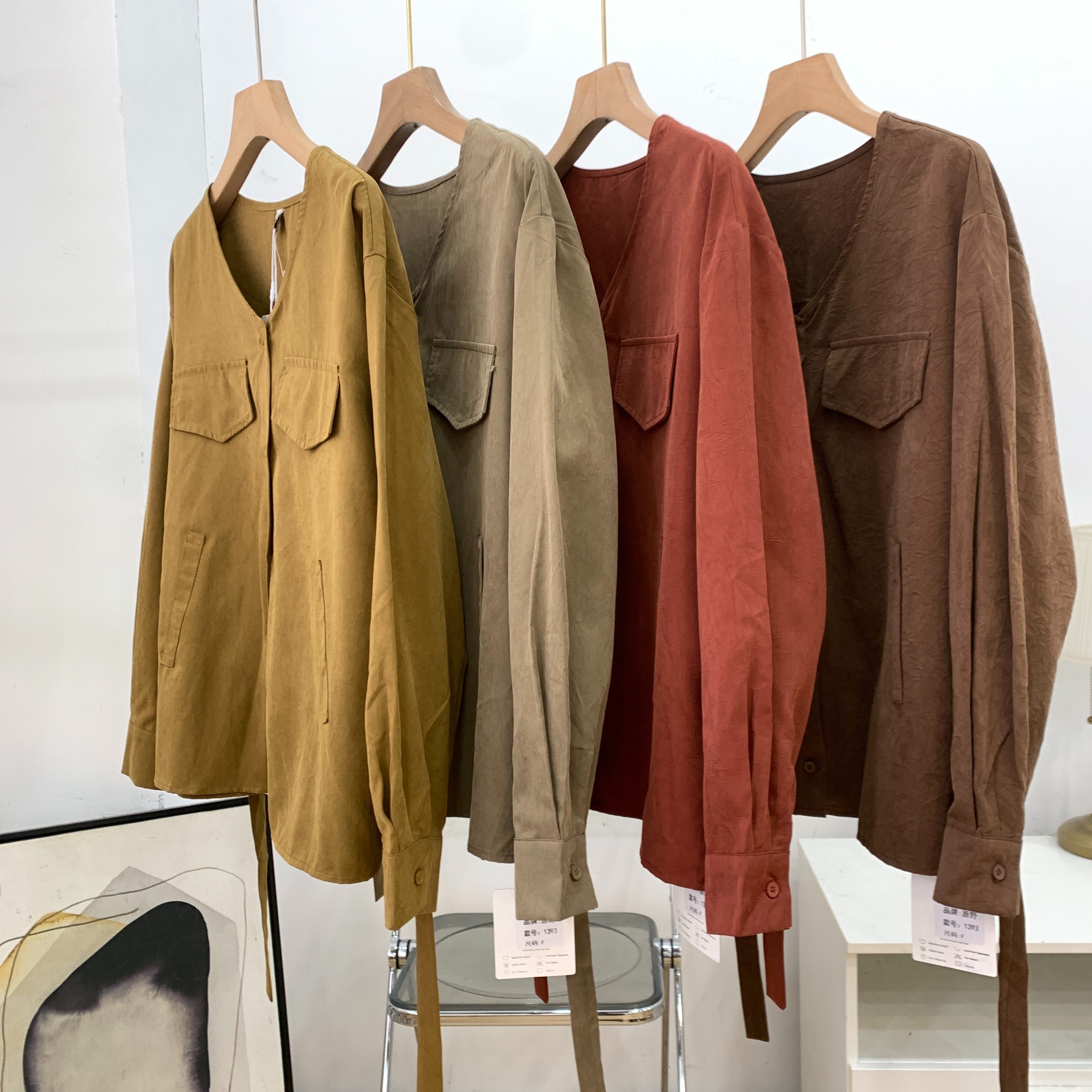 衬衫2025年秋季新款时尚长袖宽松百搭设计感上衣J#28