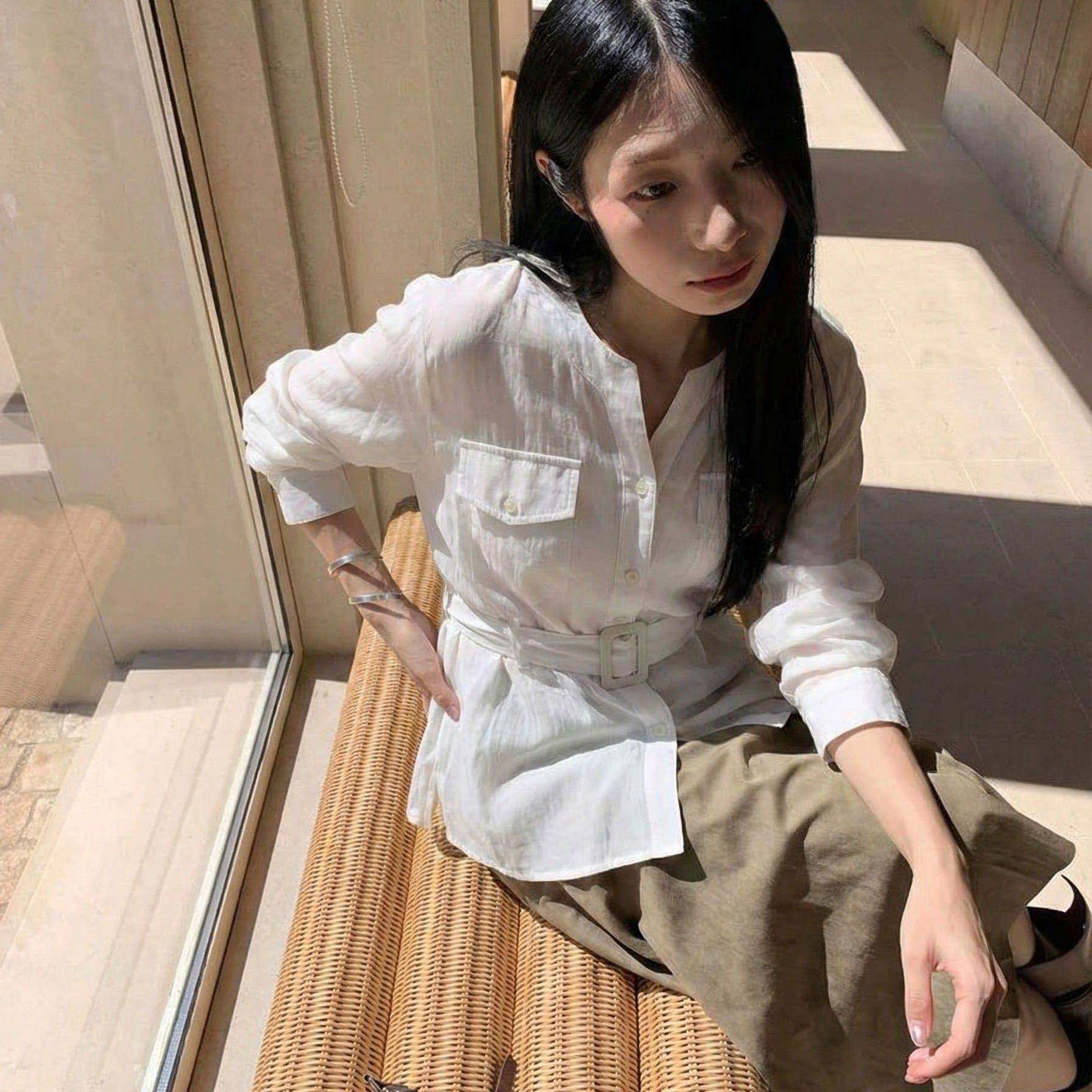 衬衫上衣女2025年秋季新款时尚女装潮流韩版长袖纯色衬衣 J#19