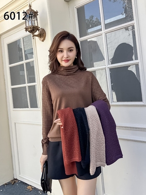 秋冬新款 高领堆堆领 天丝澳大利亚超细羊毛打底衫 性感镂空设计