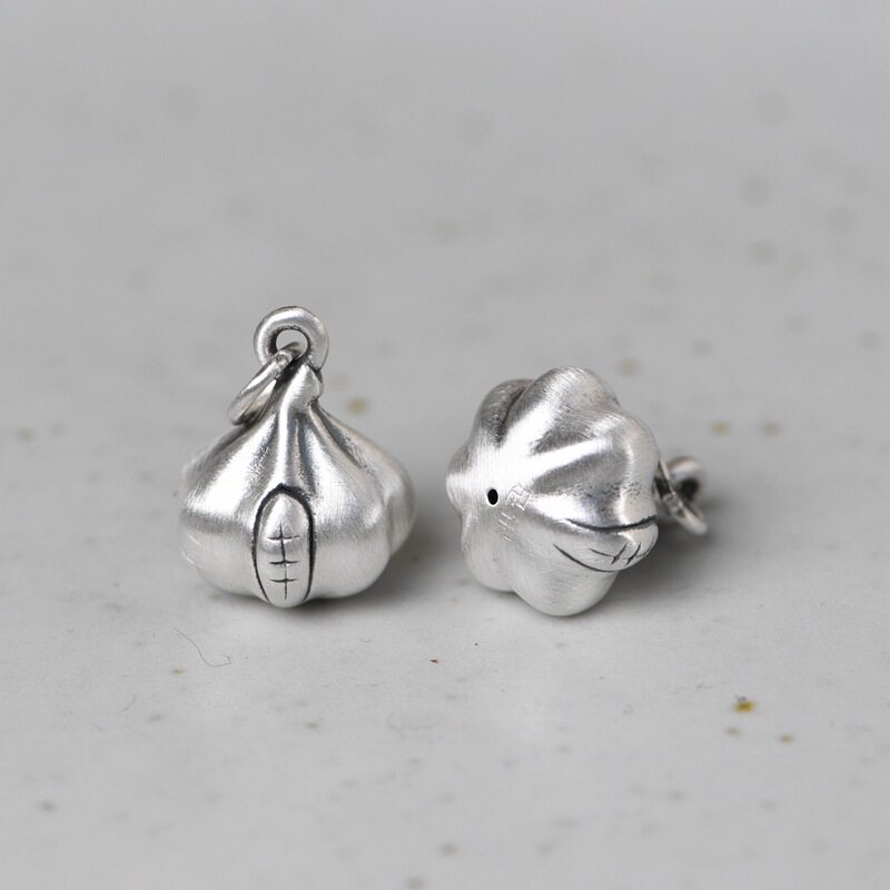 古银铺 足银S990复古哑光diy银饰手工手链首饰挂坠糖果女款银颈链