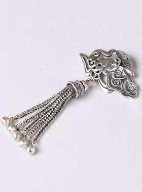 祥云肖邦链流苏棉麻文艺银吊坠