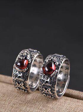 纯银戒指复古工艺青蛙貔貅开口女