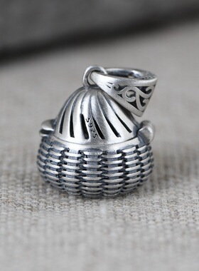 复古风手工可打开香料盒银吊坠