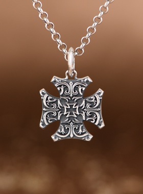 十字架复古工艺小众设计时尚吊坠