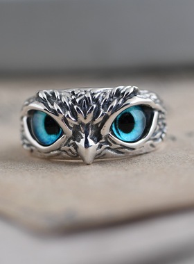 古银铺银复古猫头鹰小S925饰品
