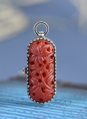 红玛瑙和田玉镶石香囊可打开女款