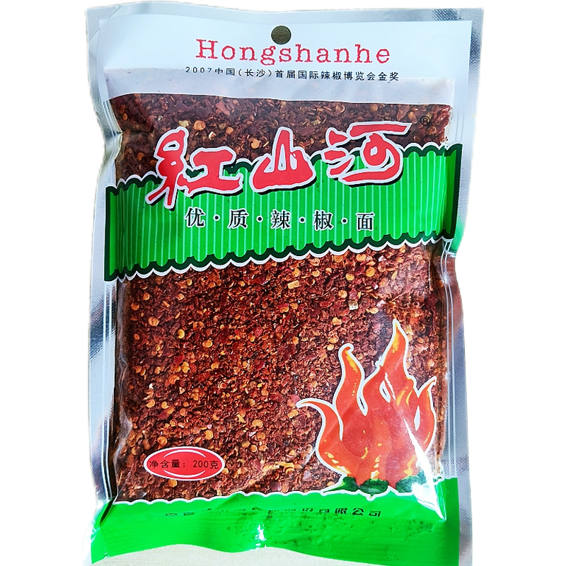 红山河中粗辣椒面200g香辣兰州拉面专用凉拌厨房油泼辣子凉皮用