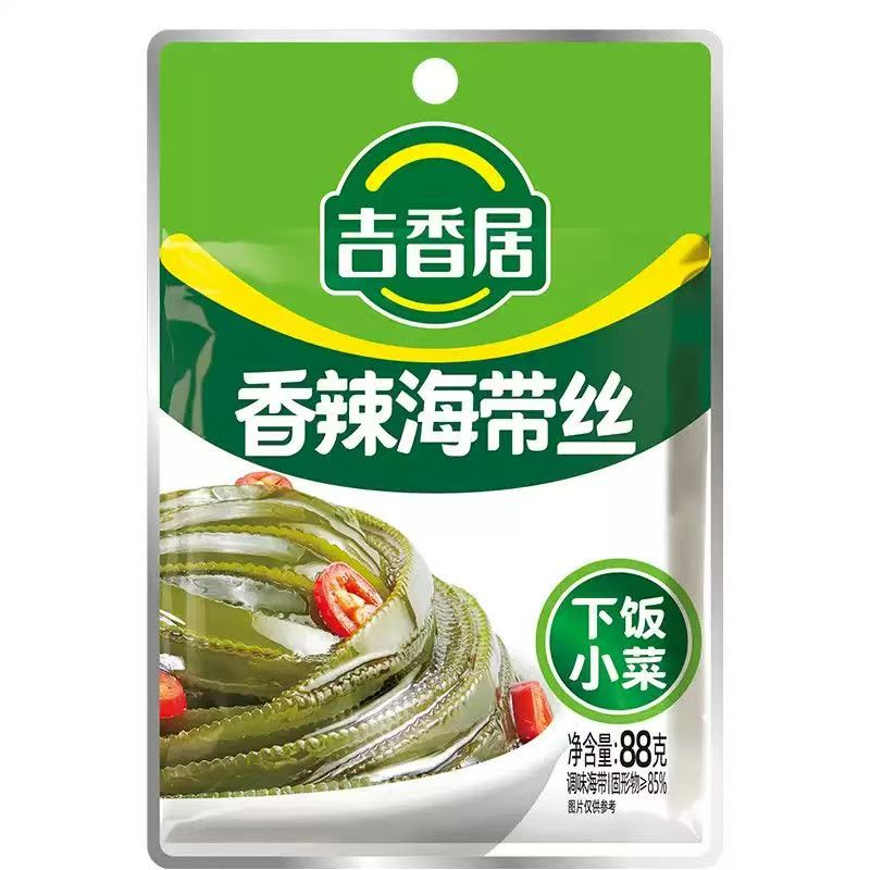 吉香居香辣海带丝88克袋装开袋即食酸辣咸菜下饭菜佐粥拌面小菜