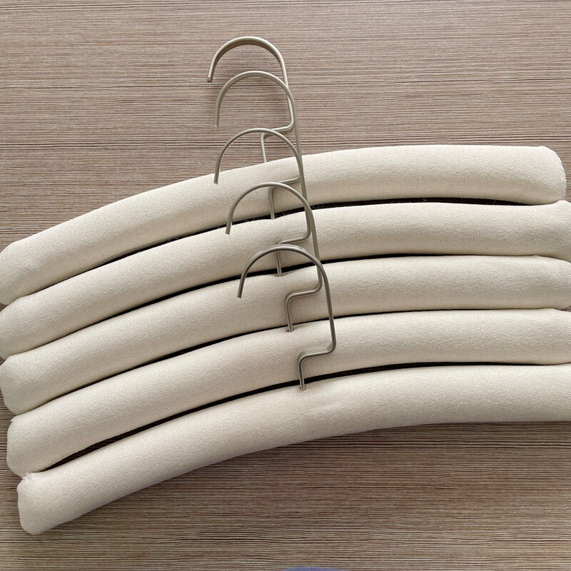 出口帆布衣架外贸布艺衣服撑子原单包布衣服架成人挂衣架无痕防滑