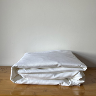 外贸出口80支丝滑贡缎纯棉白色150X200CM床笠 柔软全棉酒店床垫套