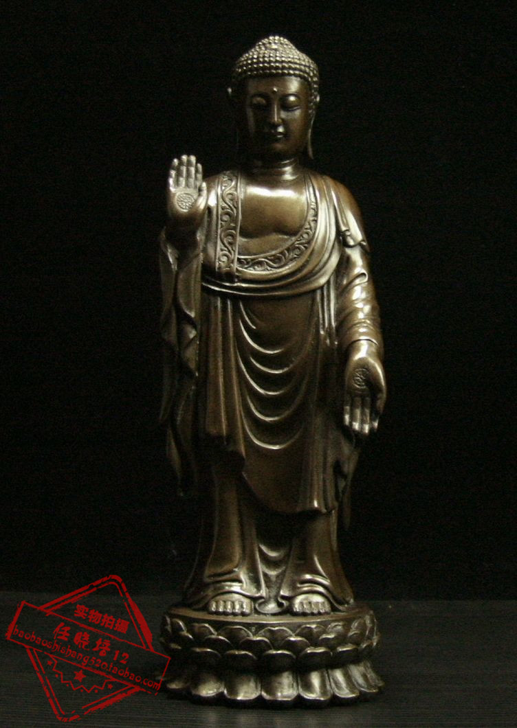 日本代购 雕像 佛像艺术铜制阿弥陀如来像人物雕塑摆设摆件工艺品