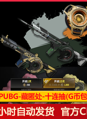 PUBG藏匿处十连抽绝地求生黑货箱时空使者 - M416 平底锅(G币包)