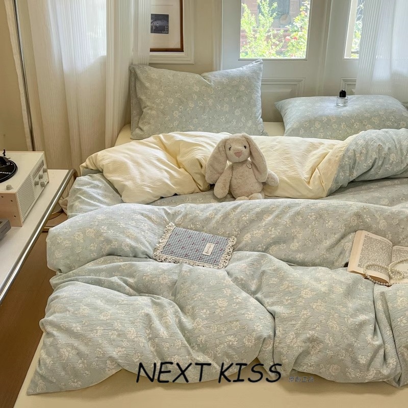 小清新双层纱床上四件套2025新款