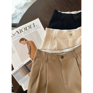 子女2025年春季 哈伦宽松长裤 新款 休闲阔腿长裤 韩版 高腰直筒休闲裤