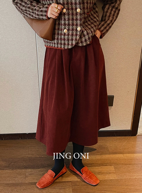 灯芯绒A字裙子女高腰2024年秋冬季新款半身裙中长款宽松显瘦韩版