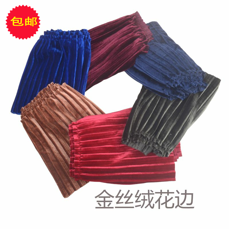 秋冬款丝绒百褶衣边加长diy手工