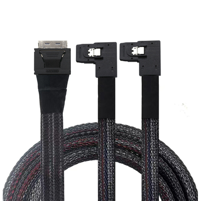 SFF-8611转2口SFF-8087连接线