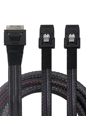 Oculink PCIe SFF-8611 8I转两个8I SAS SFF-8087服务器高速线束