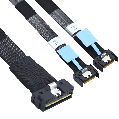 PCIE SlimSAS LP Low profile SFF-8654 8I转2个MCIO 4I连接线
