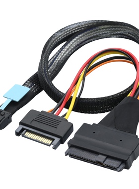Gen5 MCIO Slimline SFF-8654 4I转SAS 8639 U.2带15P SATA电源线