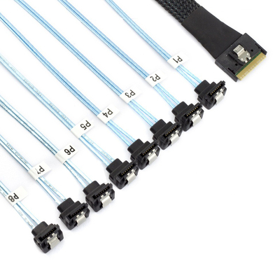 SFF-8654转8口萨塔转接线