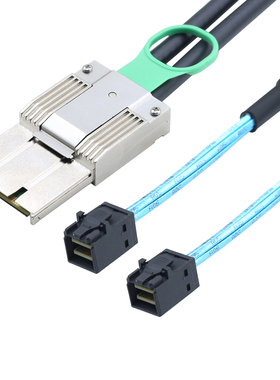 PCIE MINI SAS SFF-8088 8X I/O 68P转2个HD 8643 4X服务器连接线