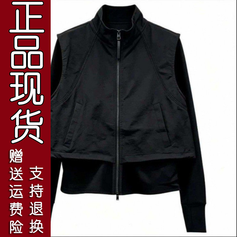 2026春秋拼接假两件马甲外套
