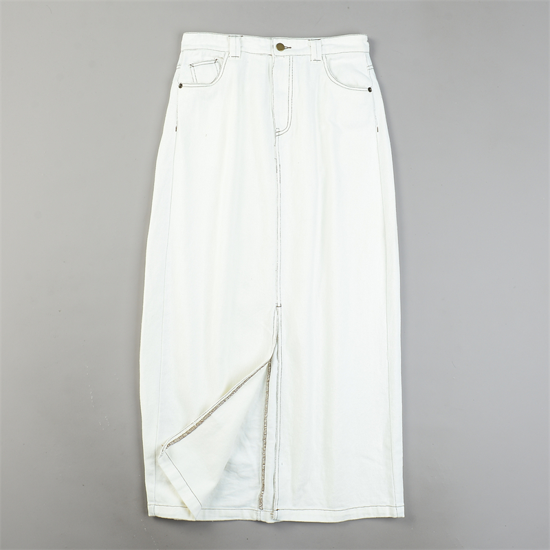 精品牛仔半身裙女11.18L84746高腰修身包臀一步裙气质开叉长裙子