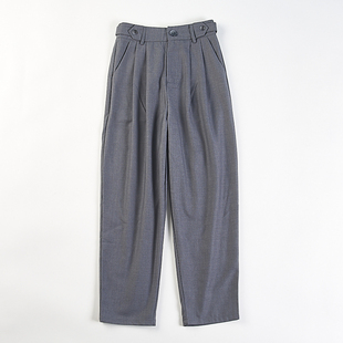 极简松紧腰打褶锥形裤 女12.30H85474春秋宽松显瘦垂感休闲九分裤