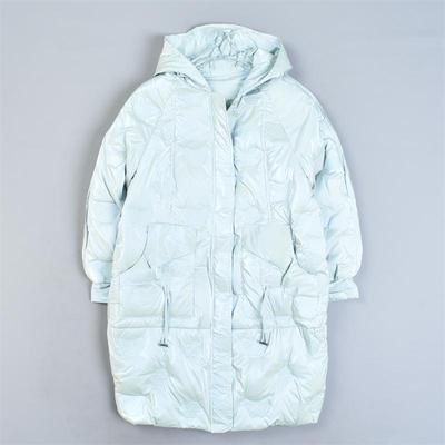 428高端货中长款连帽羽绒服女81374冬季显瘦茧型保暖90白鸭绒外套