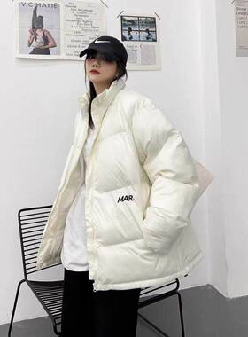 105韩版宽松显瘦面包服外套男女71221拉链立领字母情侣装保暖棉衣