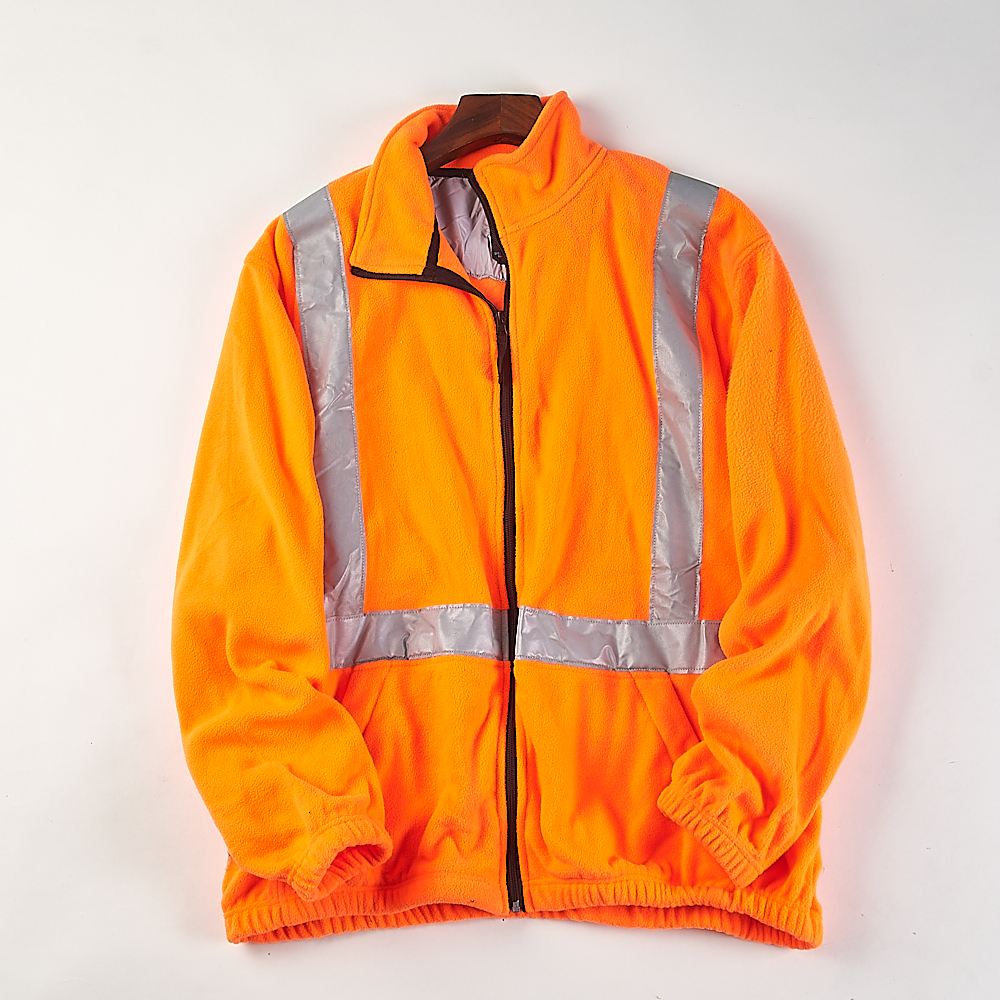 春秋冬宽松型反光条设计保暖外套