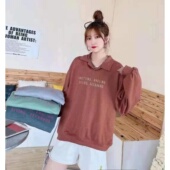 显瘦长袖 516宽松字母印花翻领套头卫衣女75757春秋美式 大码 外套潮