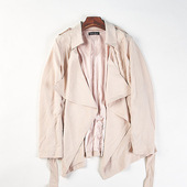 日单不规则门襟短款 于轻熟风宽松通勤外套 风衣外套女H84664春秋季