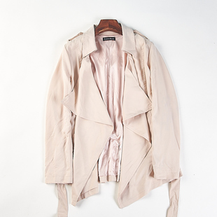 日单不规则门襟短款风衣外套女H84664春秋季于轻熟风宽松通勤外套