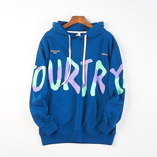 韩版字母印花连帽长袖卫衣女