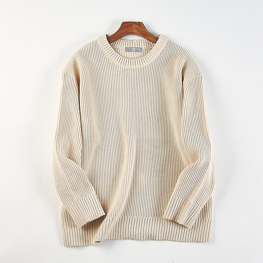 日单极简风圆领套头针织衫女