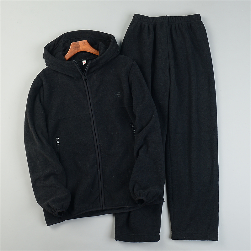 加厚摇粒绒卫衣卫裤套装女12.2L85283连帽长袖长裤秋冬时尚两件套