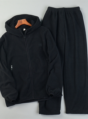 加厚摇粒绒卫衣卫裤套装女12.2L85283连帽长袖长裤秋冬时尚两件套