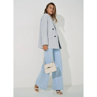 外贸微瑕纯色复古港风休闲西装女