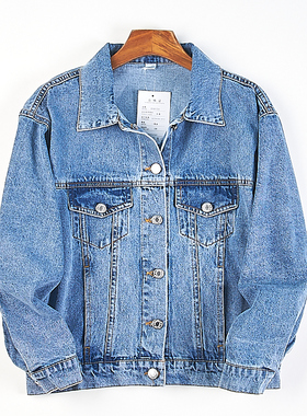 韩版新款牛仔外套女56H82429春秋休闲百搭减龄宽松短款牛仔夹克夏