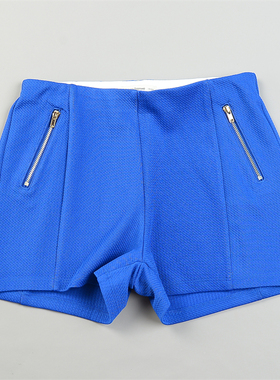 精品潮牌纯色立纹外穿短裤女8.26L83711百搭立裁修身夏季休闲热裤