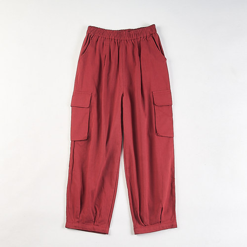 春秋季松紧腰宽松显瘦九分裤