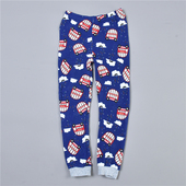 春秋中小儿童打底睡裤 男女童卡通秋裤 32L78023简便松紧腰束脚长裤