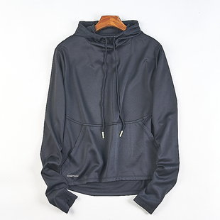 高端外贸专业户外长袖 宽松T恤上衣 外套女422H82155速干运动连帽衫