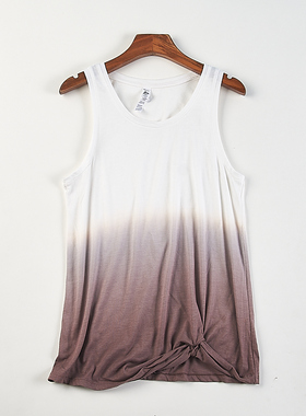 精品外贸渐变色无袖工字背心女H84935夏季休闲百搭薄款打底衫上衣